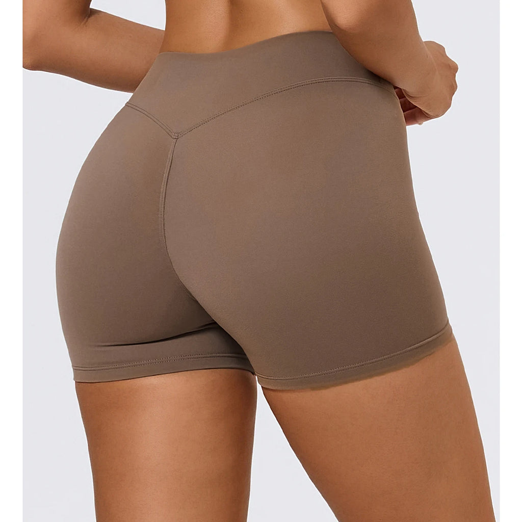 Black Nylon Butt High Waist Scrunch Butt Lifting Compression Women Yoga Shorts for Gym/yoga/running/biking