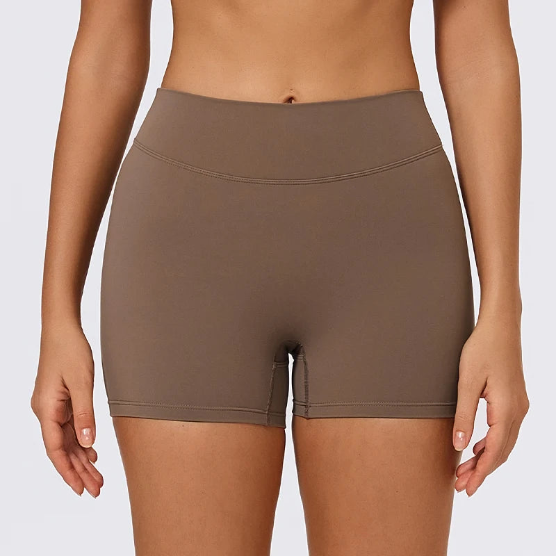 Black Nylon Butt High Waist Scrunch Butt Lifting Compression Women Yoga Shorts for Gym/yoga/running/biking