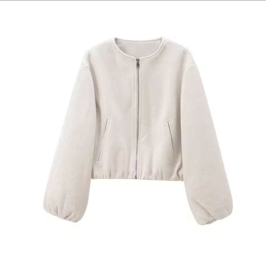 Red Zipper Bomber Jackets for Women Soft Cropped Jackets Woman 2025 Long Sleeve Woman's Sports Jacket New in Outerwears