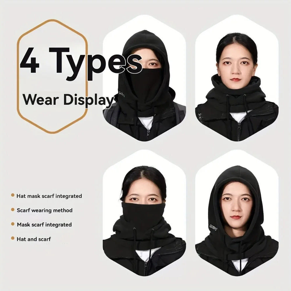 Winter Warm Set Hat and Gloves Winter Accessories Balaclava Cap Men's Sports Touchscreen Faux Cashmere Gloves Cold Weather Gear