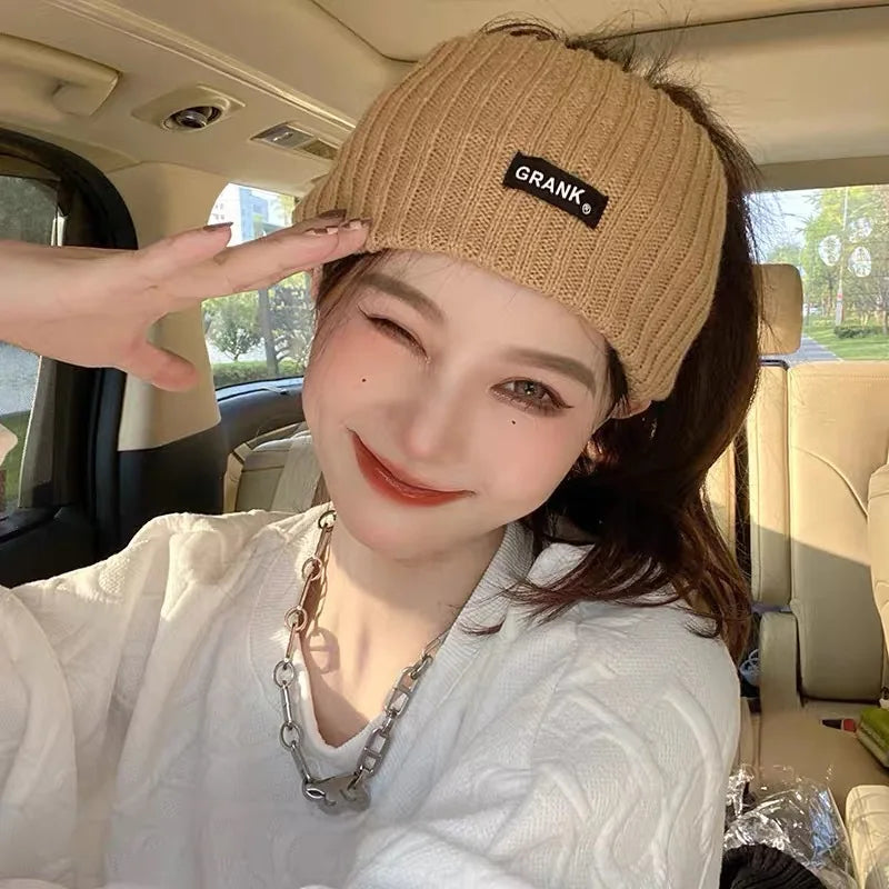 Autumn and winter sports knitted wool confinement hair band women's thermal cover headscarf hair accessories