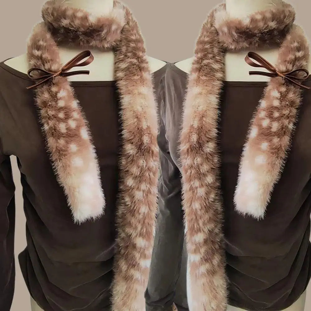 Winter Harajuku Elk Plush Scarf Cute Imitation Reindeer Plush Long Neck Warmer Christmas Warm Scarf New Year Decor Accessories