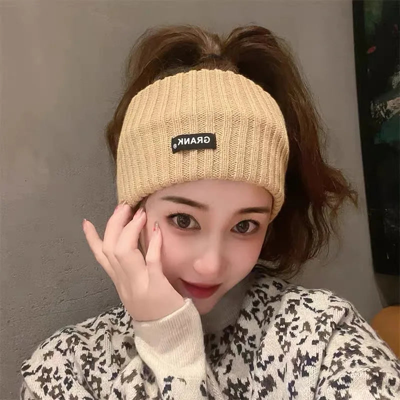 Autumn and winter sports knitted wool confinement hair band women's thermal cover headscarf hair accessories