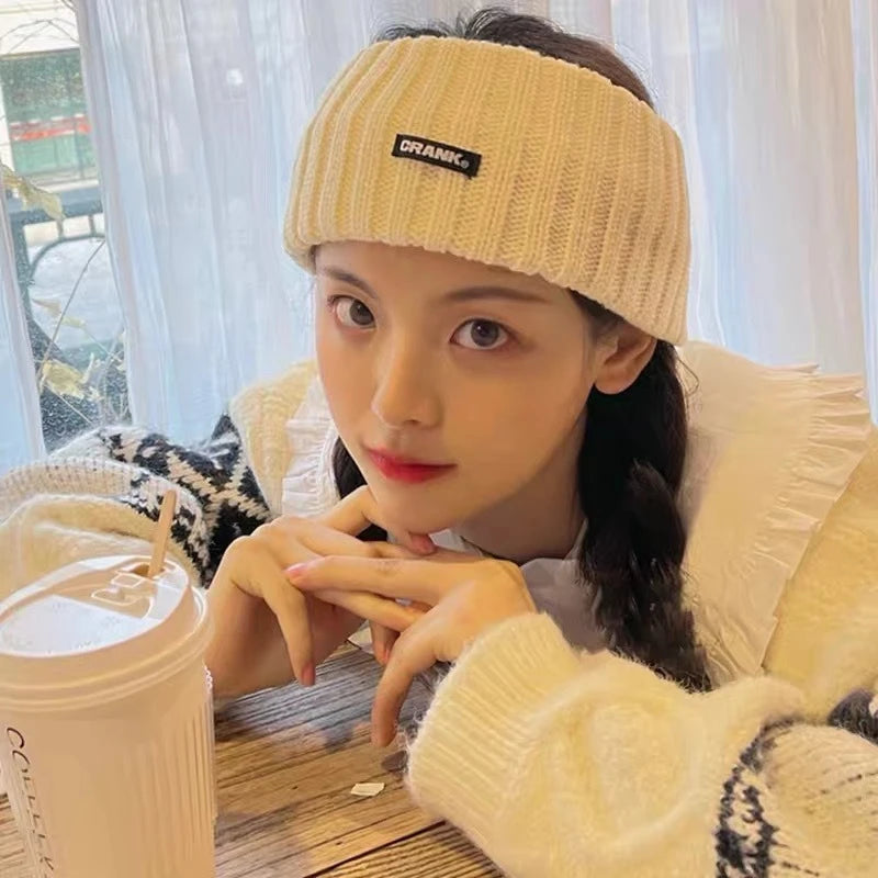 Autumn and winter sports knitted wool confinement hair band women's thermal cover headscarf hair accessories