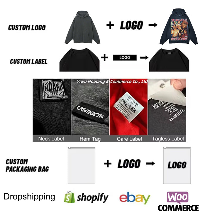 Custom Hoodie Print on Demand Sweatshirts Custom Embroidery Streetwear Clothes Men