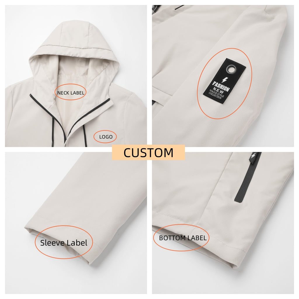 2025 Men's Trendy Stand Collar Hooded Jacket Korean Style Windbreaker for Spring Autumn Casual Outerwear